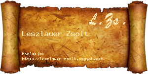 Leszlauer Zsolt névjegykártya